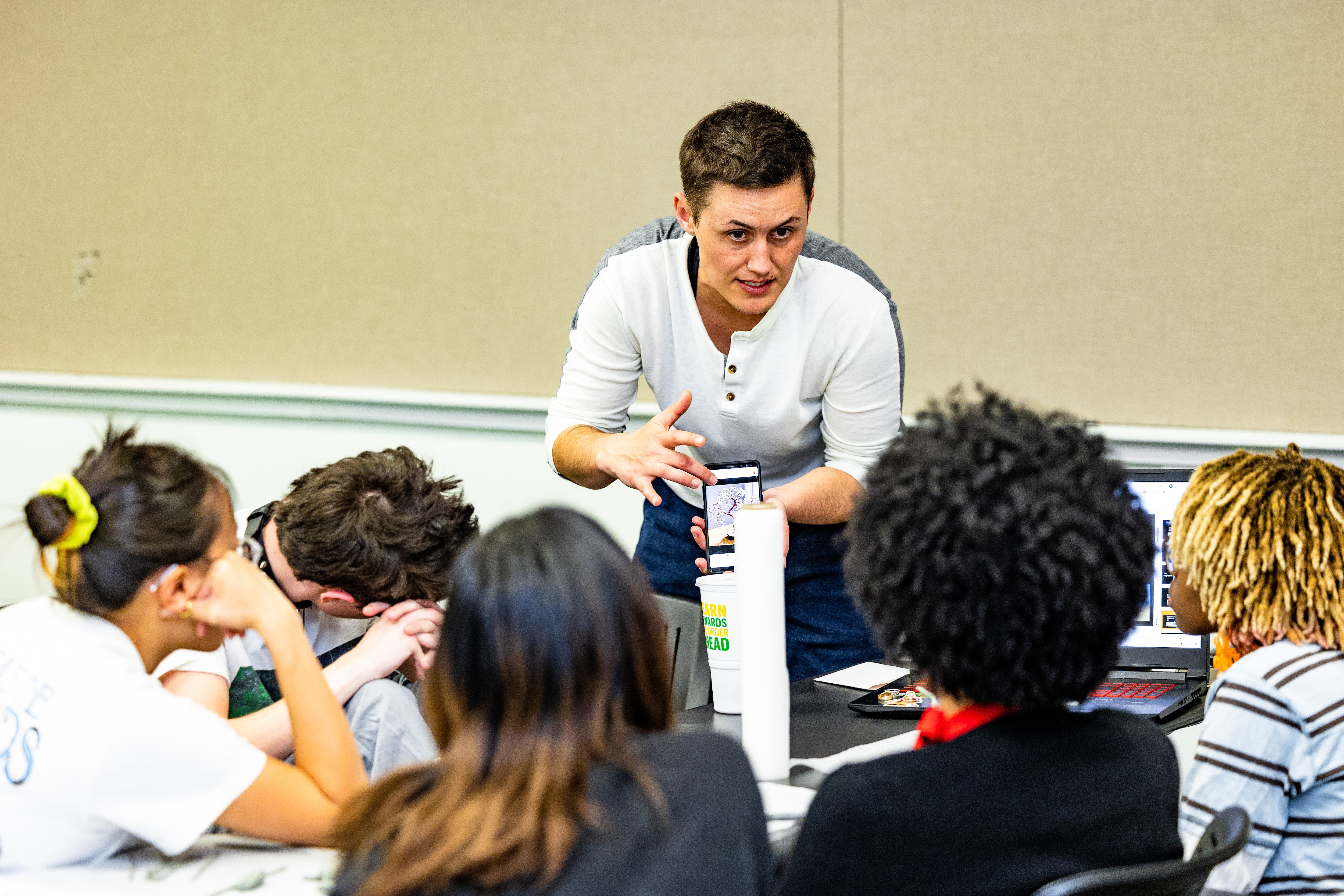 University of Memphis students collaborate on different ideas for the BlueOval City sculpture.